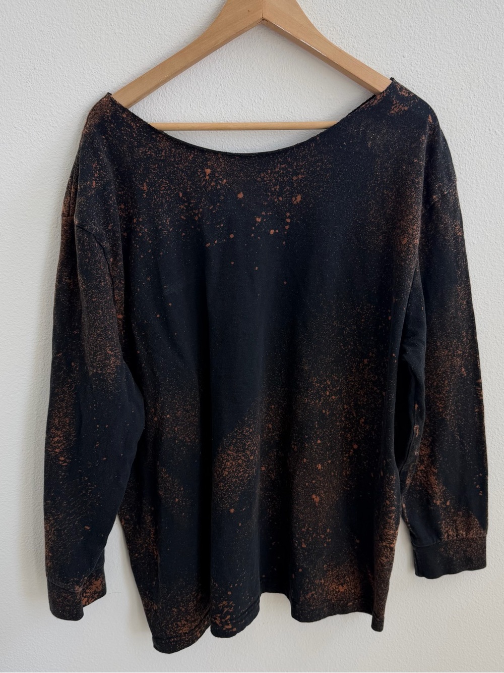 Night of the Living Dead Bleached Long Sleeve Off the Shoulder T-Shirt Horror Gr - Picture 9 of 9